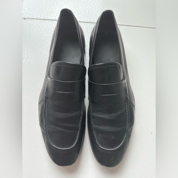Prada Men’s Black Brushed Leather Penny Loafers main image 6